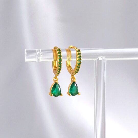 Emerald Mini-Hoops